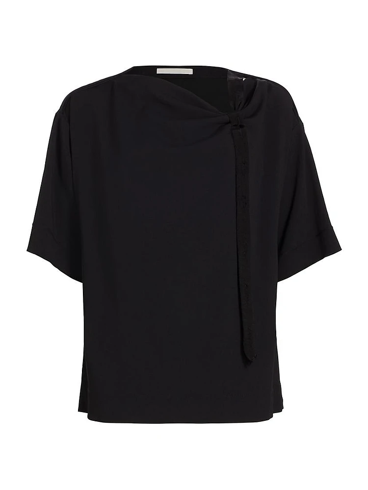 Draped Tie Boatneck Top