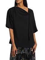 Draped Tie Boatneck Top