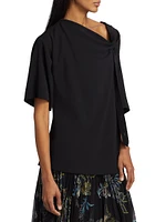 Draped Tie Boatneck Top