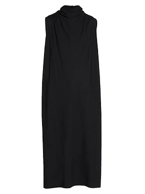 Cotton Jersey Draped Maxi Dress