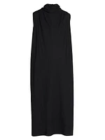 Cotton Jersey Draped Maxi Dress