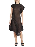 Mesh Asymmetric Midi-Dress