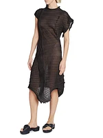 Mesh Asymmetric Midi-Dress