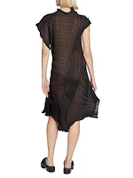 Mesh Asymmetric Midi-Dress