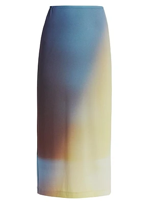 Grasping The Formless Light Leak Midi-Skirt