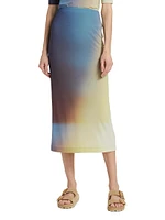 Grasping The Formless Light Leak Midi-Skirt