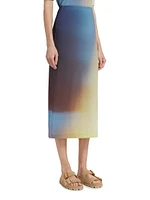 Grasping The Formless Light Leak Midi-Skirt