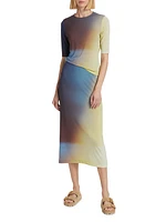 Grasping The Formless Light Leak Midi-Skirt