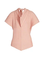 Paper Like Pleats Short-Sleeve Top