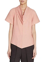 Paper Like Pleats Short-Sleeve Top