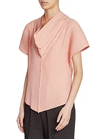 Paper Like Pleats Short-Sleeve Top