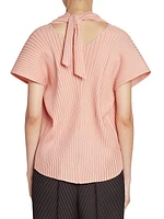 Paper Like Pleats Short-Sleeve Top