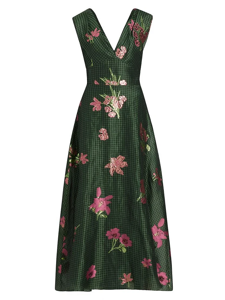 Floral Fil Coupé Maxi Dress