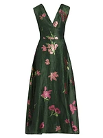 Floral Fil Coupé Maxi Dress