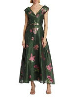 Floral Fil Coupé Maxi Dress