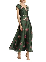 Floral Fil Coupé Maxi Dress