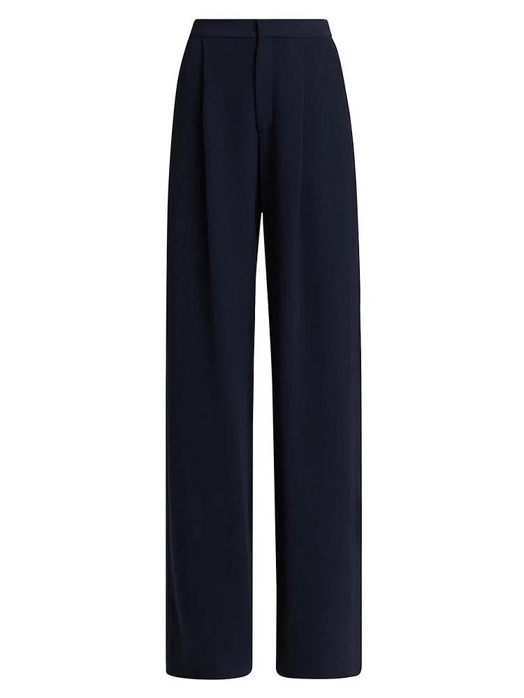 Crepe Wide-Leg Trousers