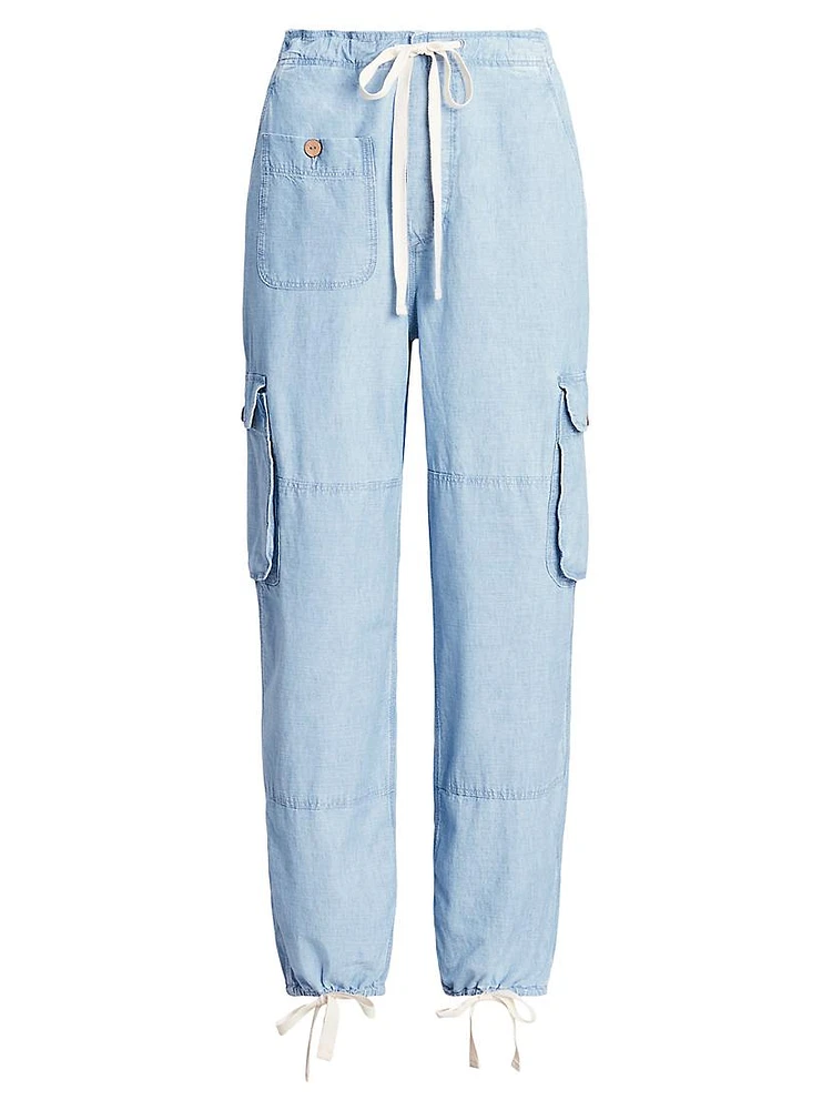 Chambray Cargo Pants