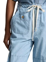 Chambray Cargo Pants