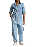 Chambray Cargo Pants