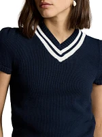 Cricket Varsity Stripe Cotton Sweater