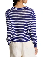 Striped Linen-Cotton Sweater