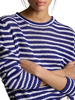 Striped Linen-Cotton Sweater