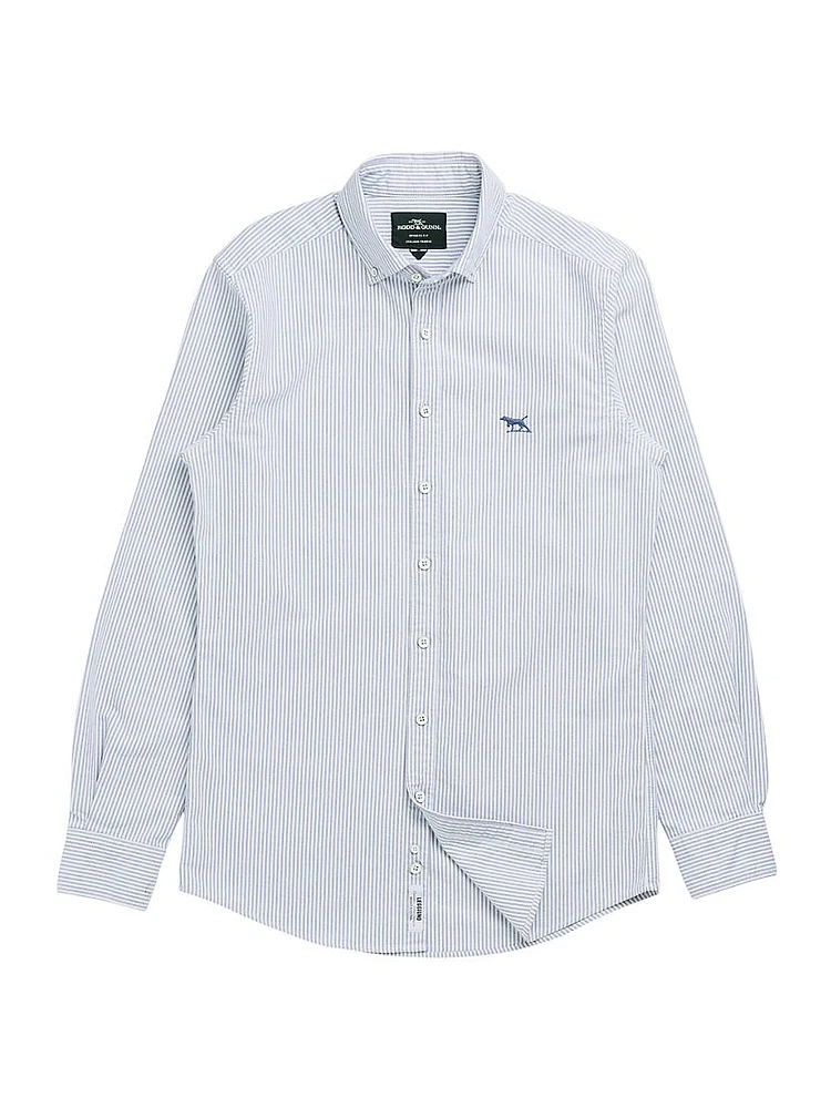 Gunn Striped Cotton Slim-Fit Oxford Shirt