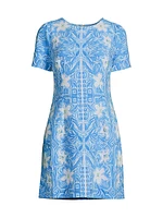 Dixey Printed Short-Sleeve Minidress