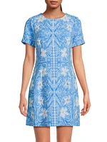 Dixey Printed Short-Sleeve Minidress