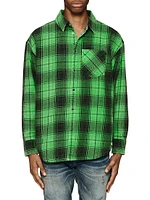 Wordmark Plaid Cotton Western Shirt