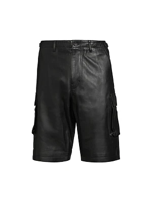 Leather Cargo Shorts