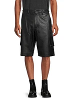 Leather Cargo Shorts