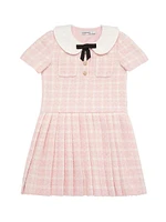 Little Girl's & Check Boucle Minidress