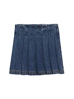 Little Girl's & Denim Pleated Miniskirt