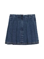 Little Girl's & Denim Pleated Miniskirt