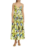 Mireille Floral Belted Midi-Dress