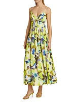 Mireille Floral Belted Midi-Dress