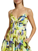 Mireille Floral Belted Midi-Dress