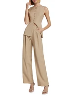 Annie Pleated Wide-Leg Trousers