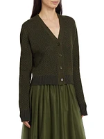 Mesh Wool-Blend Cardigan