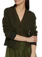 Mesh Wool-Blend Cardigan