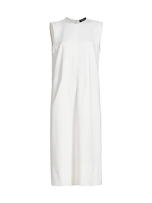 Sleeveless Shift Midi-Dress