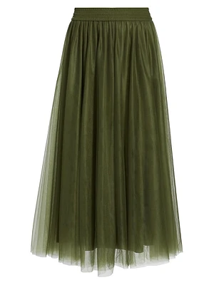 Tulle Full Midi-Skirt