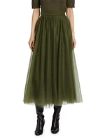 Tulle Full Midi-Skirt