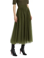 Tulle Full Midi-Skirt