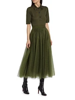 Tulle Full Midi-Skirt