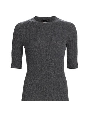 Wool-Blend Rib-Knit Top