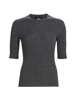 Wool-Blend Rib-Knit Top