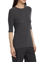 Wool-Blend Rib-Knit Top